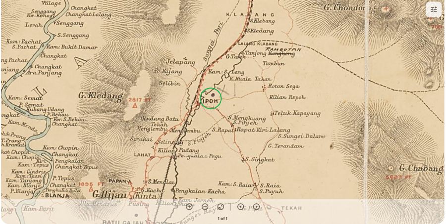 Ipoh @ Peta negeri Perak tahun 1892